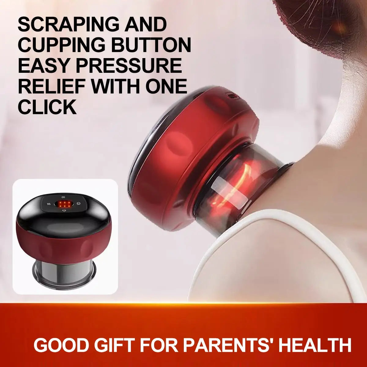 Electric vacuum cupping, scraping, skin massage device, body heating, scraping,suction cup treatment set, health and portabilit