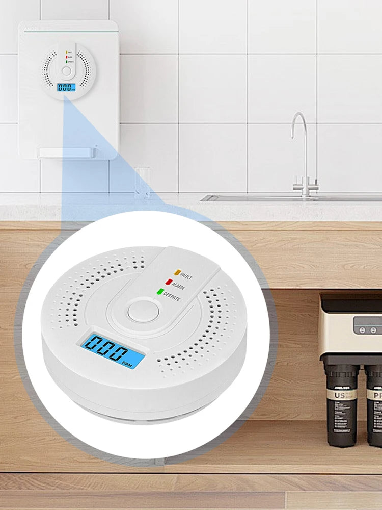 Digital Carbon Monoxide Detector Sound Warning Battery Powered CO Gas Monitor Alarm Detector Portable CO Detector Home Use