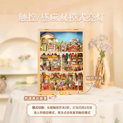 Tonecheer Blossom Time Travel Collector  Wooden Puzzle Building Blocks Diorama Model Kit 3D Wooden Surprise Dollhouse Decoration