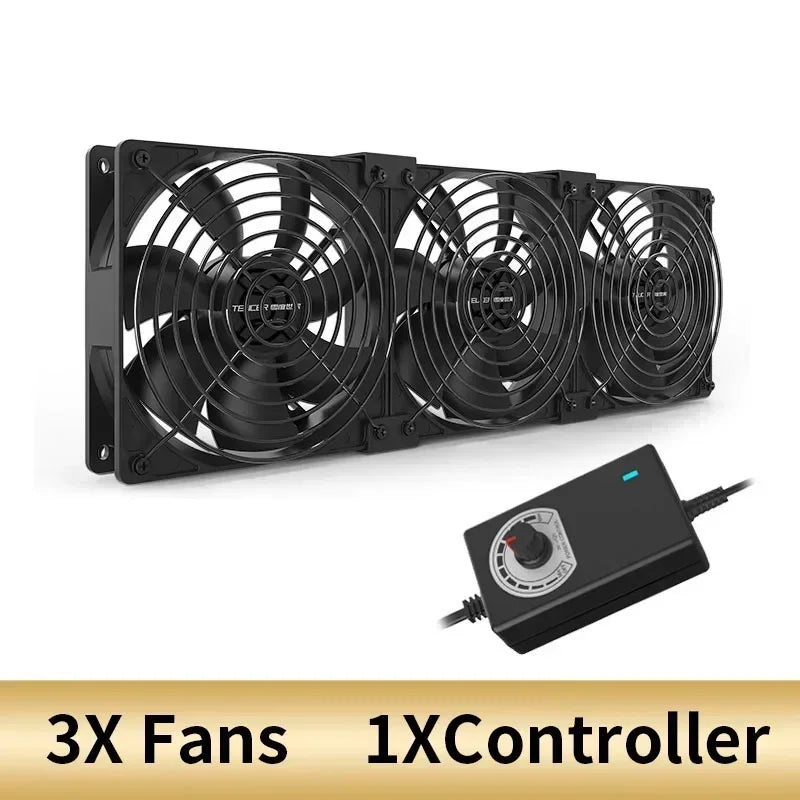 120mm 3000RPM Fan Cooling with Controller 12cm 12V 220V Btc Machine Chassis Workstation Cabinet Radiator Server Fan