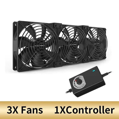 120mm 3000RPM Fan Cooling with Controller 12cm 12V 220V Btc Machine Chassis Workstation Cabinet Radiator Server Fan
