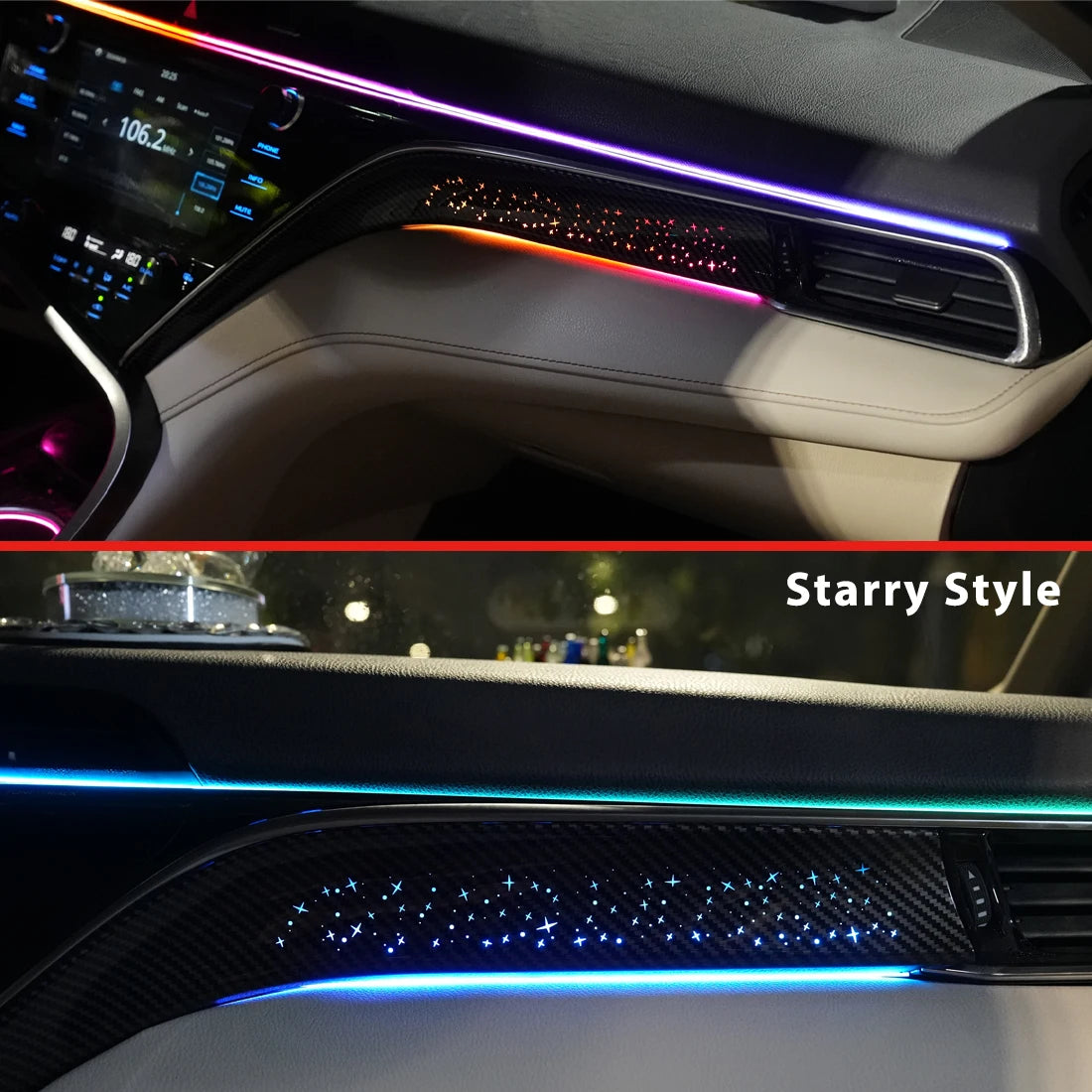 For Toyota Camry 2018 2019 2020 2021 2022 2023 Ambient Light LED Atmosphere Lamps Car Interior Symphony RGB Starry Night Style