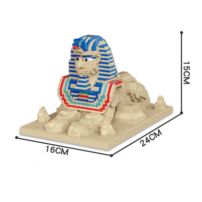 Sphinx Model Building Micro Mini Bricks Blocks Set - DIY Egypt Statue Puzzle with Interlocking Bricks for Creative Display