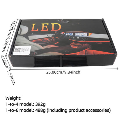 Car 4/5/6in1 Interior Decoration Ambient RGB Fiber-Optic Light Strip USB Dashboard Neon Light Strip App Control Accessories
