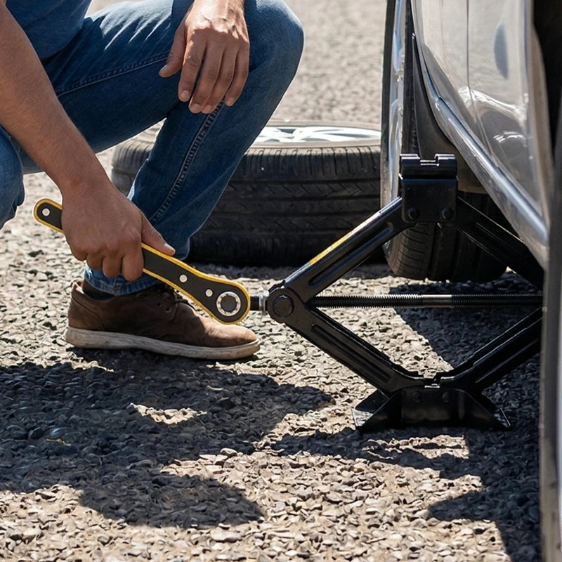 Portable Car Jack Scissor Jack Labor Saving Hand Cranked For Tire Replacement Vehicle Repair Car SUV Van Repair Tool Accessories