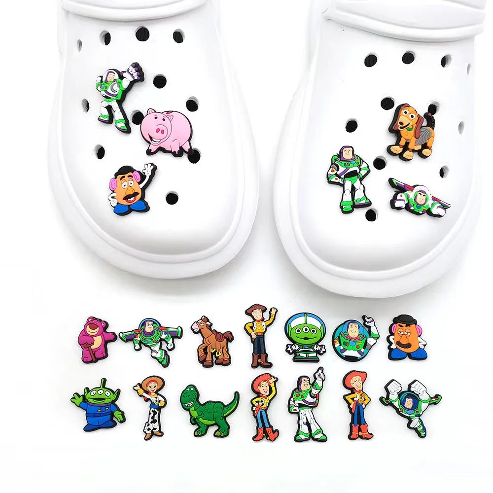 MESUCA 12-200pcs Buzz Lightyear Shoe Charms For Sandals,Shoe Decoration Accessories Shoe Pins Great Gift For Men Women