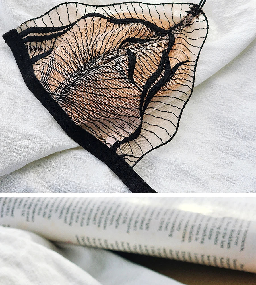 Elegant French Lace Front Closure Bra Set Ultra Thin Breathable Beauty Back Sensual Lingerie Wirefree UK Fit Summer S-XL MOYISU