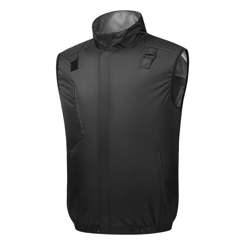Summer Cooling Air Conditioning Vest with 4 Fans for Men's Casual Fishing Vest Outdoor Breathable Heatstroke Prevention Workwear