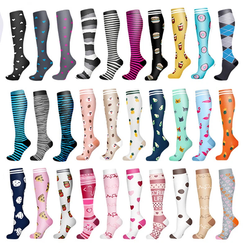 New Compression Socks Varicose Vein Nurse Sports Running Calf Pressure Stockings Protect Bare Feet Support Gradient Pressure