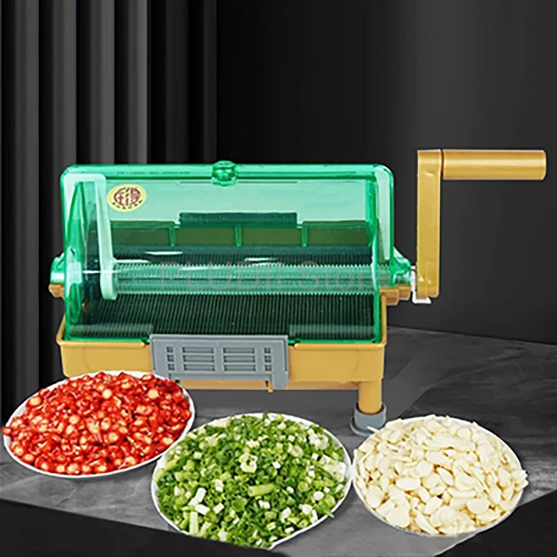 Manual Food Chopper for Chili Green Onion Coriander Garlic  Hand Crank Design Efficient Kitchen Tool