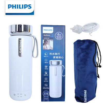 Philips 2-in-1 Electric Kettle & Vacuum Insulated Cup 350mL 4 Temp Settings SUS316 Stainless Steel Portable Travel Water Boiler