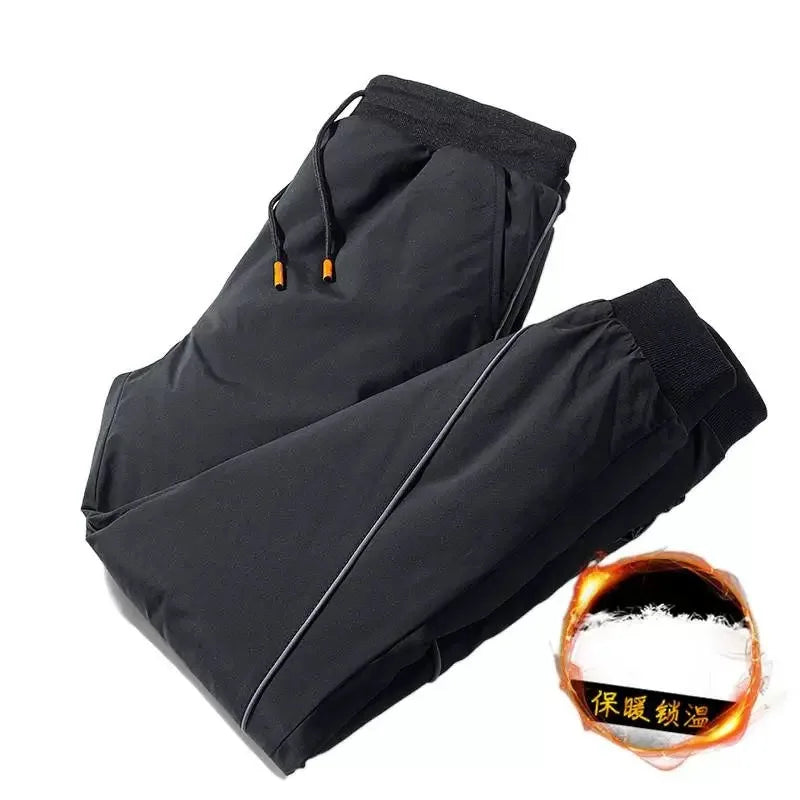Autumn and Winter New Fashion Solid Color Thickened Warm Windproof Down Pants Men's Casual Loose Sports High Quality Trousers