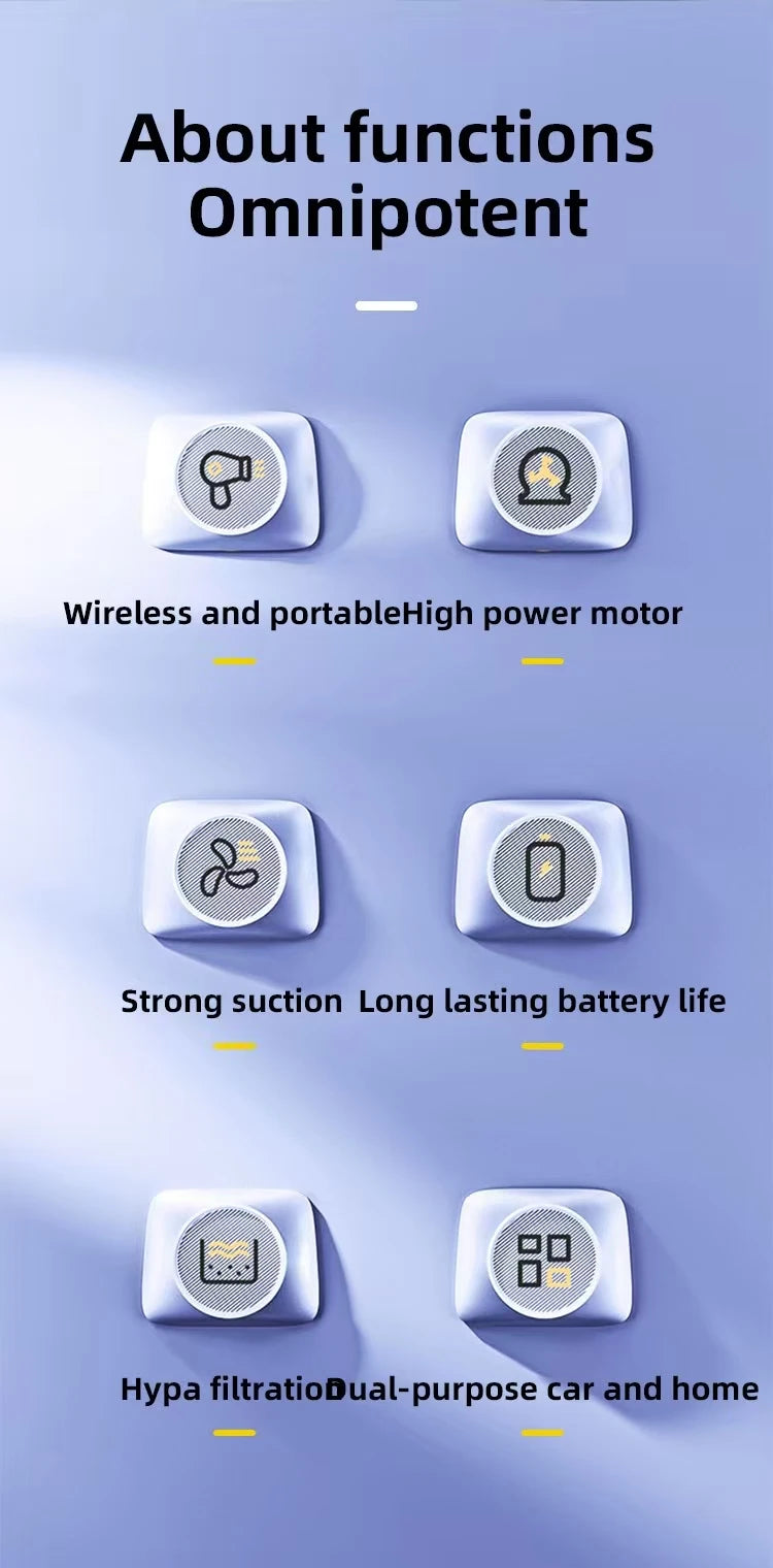 Car vacuum cleaner cleaning high-power mini-charging multifunctional blowing and sucking lighting hand-held convenient small car