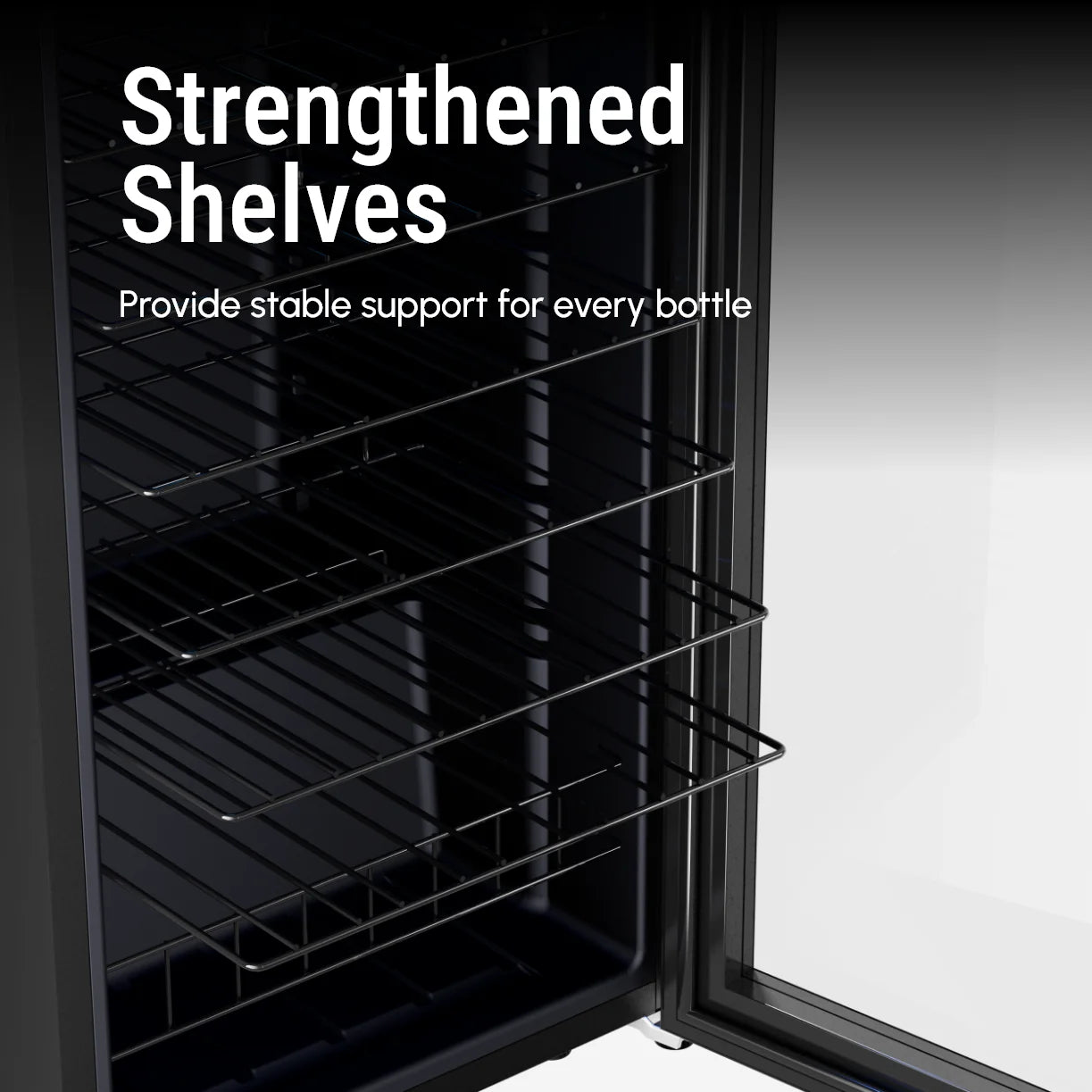 34 Bottle Single Zone Compressor Wine Cooler, Freestanding Wine Refrigerator Digital Touch Control 37-65°F Blue Interior Light Wine Storage Cabinet for Home Bar