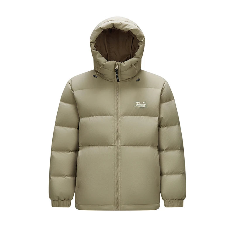 Semir Down Jacket Men Winter 80% Down Fill Loose Hooded Outerwear Textured Street Trendy Letter Printed Top Men'S Clothing