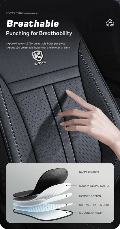 360 Surrounded Nappa Leather Car Front Seat Covers Universal Fit For Most Cars Cushion Covers Car Styling Seat Protector Pads