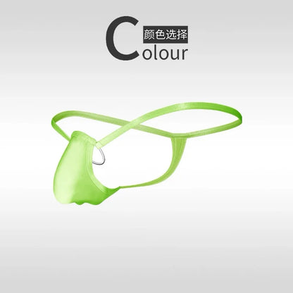 Men's Thongs Underwear Cock Ring Sissy Panties Temperament Sexy Bikini Seamless Penis Ring Perspective Lingeries