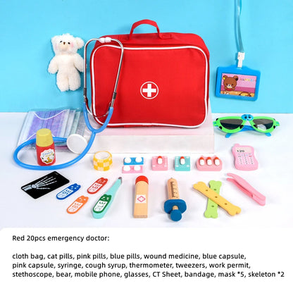 Educational Toys For Kids Toys Role Pretend Play Toy Wooden Pretend Play Doctor Children's Toy Girl Medical Simulation Toys Set