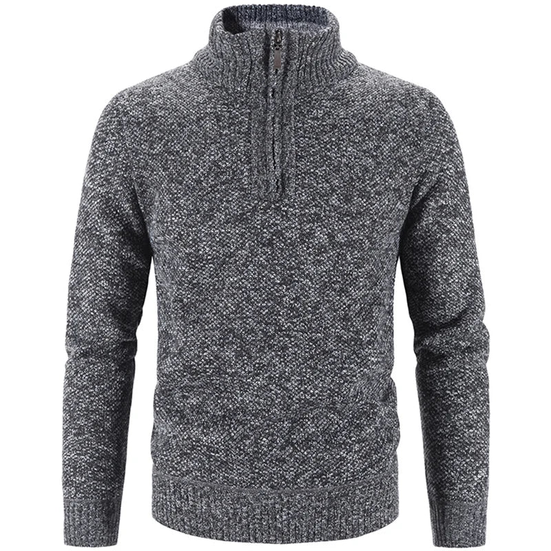 Men Sweater Jacket Winter Autumn Cold Coat Fleece Zipper Cardigan Soft Jumpers Turtleneck Warm Y2K High Quality Outerwear