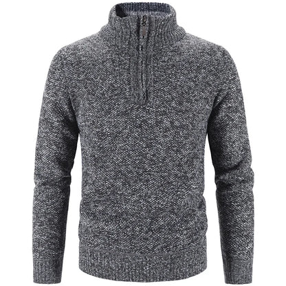 Men Sweater Jacket Winter Autumn Cold Coat Fleece Zipper Cardigan Soft Jumpers Turtleneck Warm Y2K High Quality Outerwear