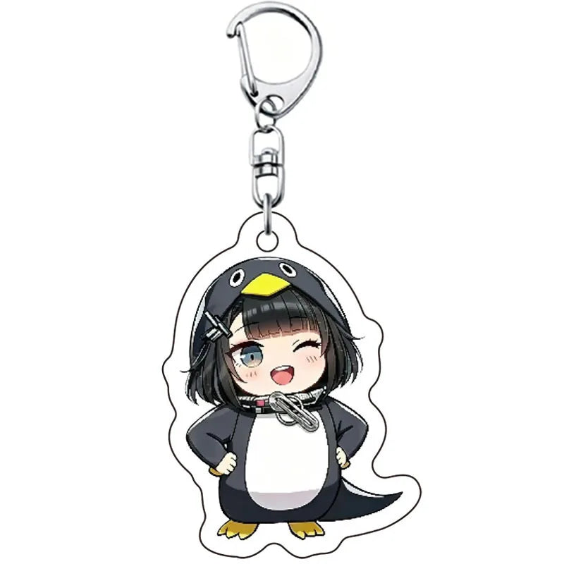 Gugugaga Penguin Keychains Anti-stress Keycap Keychains Cute Penguin Girl Keyrings Bag Charms Gifts 키캡
