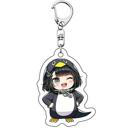 Gugugaga Penguin Keychains Anti-stress Keycap Keychains Cute Penguin Girl Keyrings Bag Charms Gifts 키캡