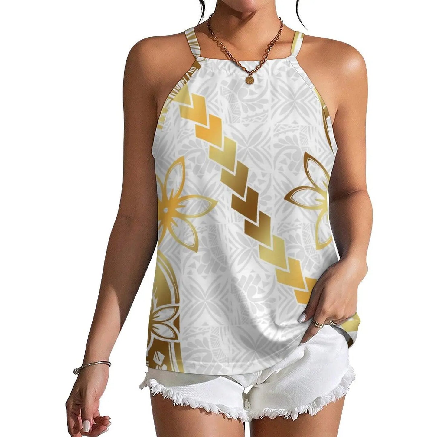 Polynesian Tribal Fashion Women New Design Retro Print Custom Sexy Sleeveless Strappy Vest New Not Pick People