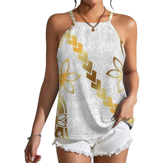 Polynesian Tribal Fashion Women New Design Retro Print Custom Sexy Sleeveless Strappy Vest New Not Pick People