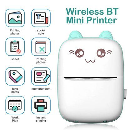 Portable Mini Bluetooth Wrong Printer Mobile Phone Photo Title Note Print Pocket Student Error Label Printer for Children's Gift