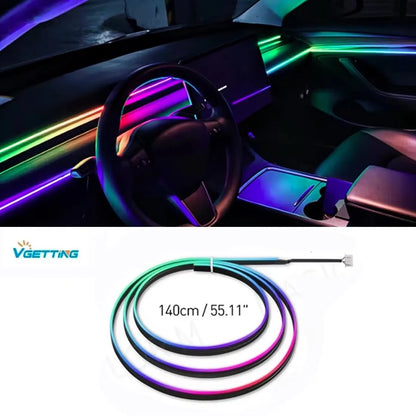 Universal Acrylic LED Ambient Lights Strip Symphony RGB Atmosphere Lamp For Tesla Model 3 Y S X Interior Accessories