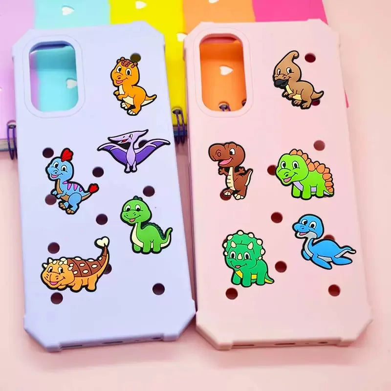 10Pcs Cartoon Dinosaur Triceratops Diplodocus ‌PVC Sandals Shoe Decorations Clog Buckle Charms Accessories Kids Birthday Present