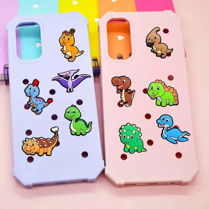 10Pcs Cartoon Dinosaur Triceratops Diplodocus ‌PVC Sandals Shoe Decorations Clog Buckle Charms Accessories Kids Birthday Present