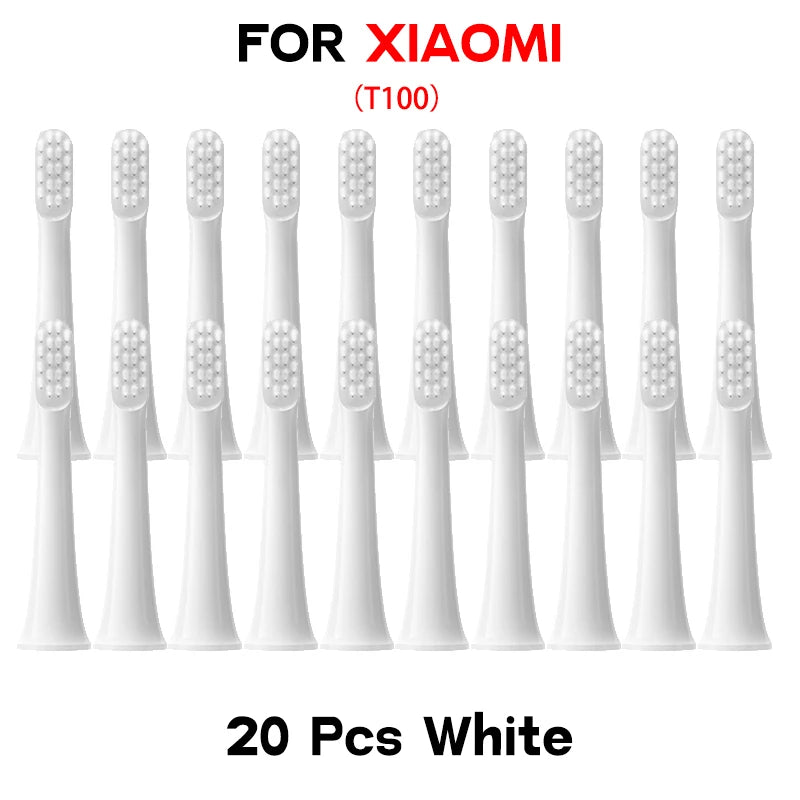 Brush Heads for XIAOMI T100 20/50/100Pcs Sonic Electric Toothbrush Soft DuPont Bristle Brush Vacuum Nozzles Refills