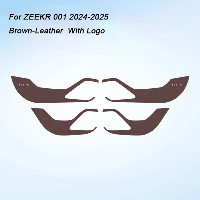 For Zeekr 001 2024 2025，Leather Car Door Anti-kick Pad Front Rear Door Protective Pad Threshold Bar Car Modification Accessories