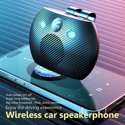 Bluetooth 5.3 Speakerphone Bluetooth-compatible Handsfree Car Kit Wireless Stereo Mp3 Music Player Car Handsfree Sun Visor Clip