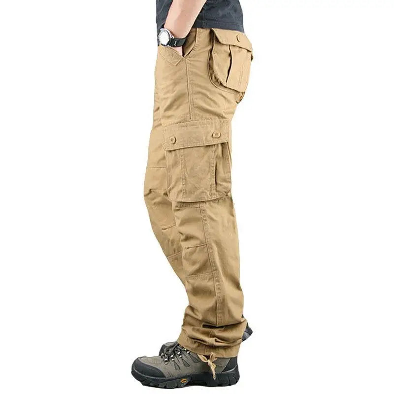 Hot Style, Fashionable, Multi-pocket Men's Work Trousers, Loose Pants, Plus Size Labor Insurance Casual Straight Pants