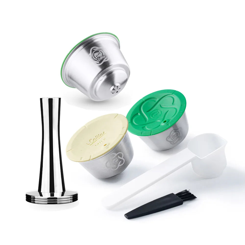 Refillable Milk & Coffee Capsule for Nescafe Dolce Gusto Stainless Steel Reusable Coffee Pod Filters for Picolo xs  Machine