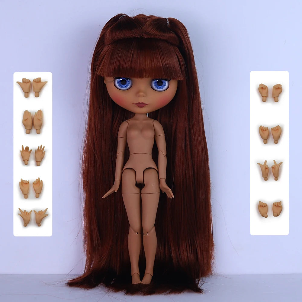 ICY DBS Blyth 1/6 Doll 30cm Black Skin Matte Face BJD Doll Full Set SD
