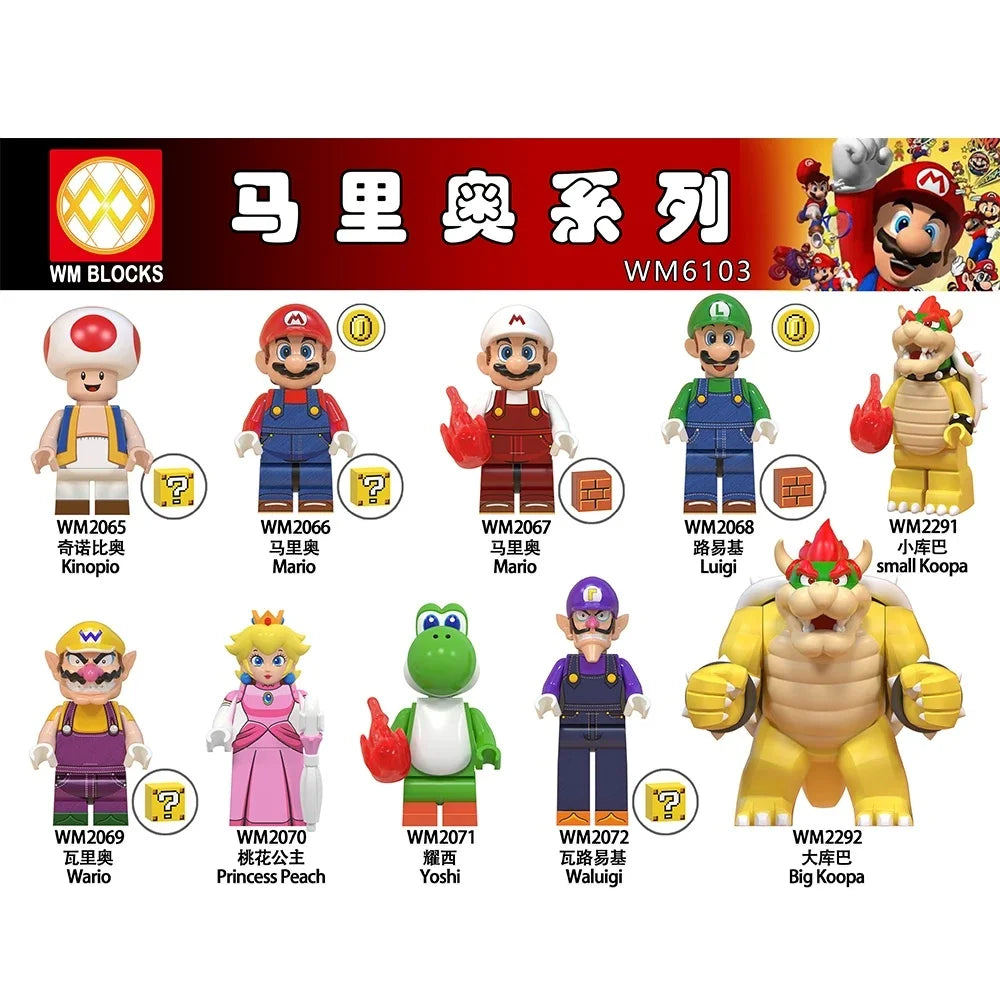 In-Stock Cute Cartoon  Luigi Building Block Figures Desktop Ornaments  Ideal For Anime Fans Collection