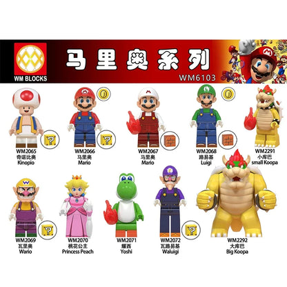 In-Stock Cute Cartoon  Luigi Building Block Figures Desktop Ornaments  Ideal For Anime Fans Collection