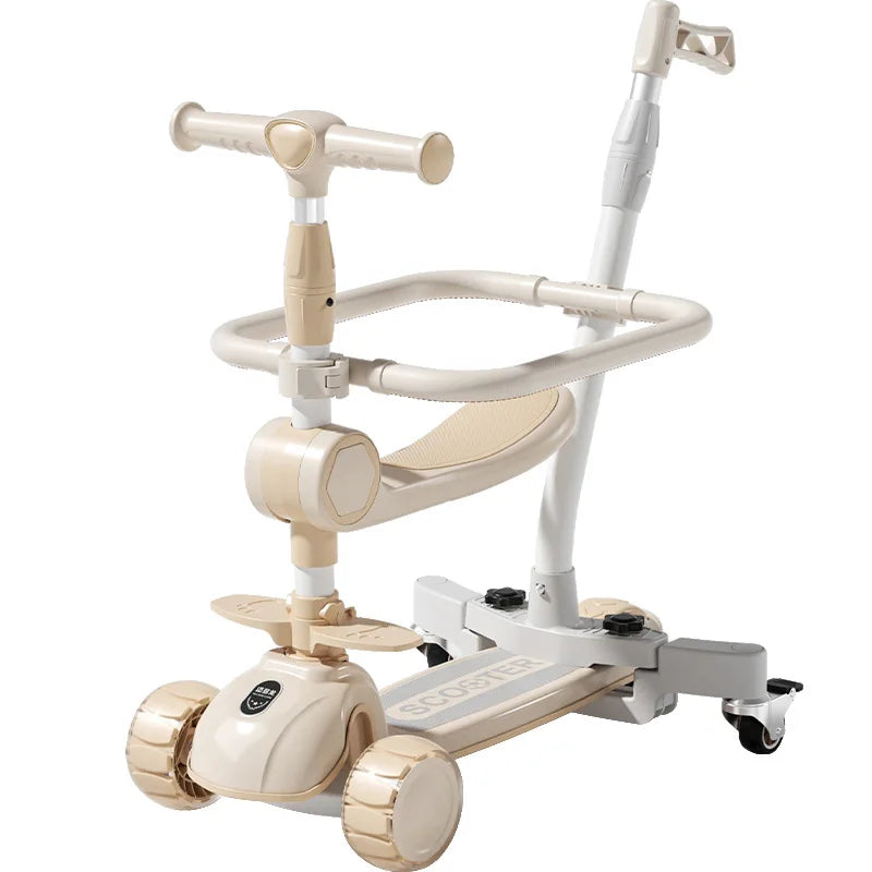 1-in-1 Kids Scooter, Foldable Ride-On Tricycle for Toddlers Ideal for developing children’s sense of balance