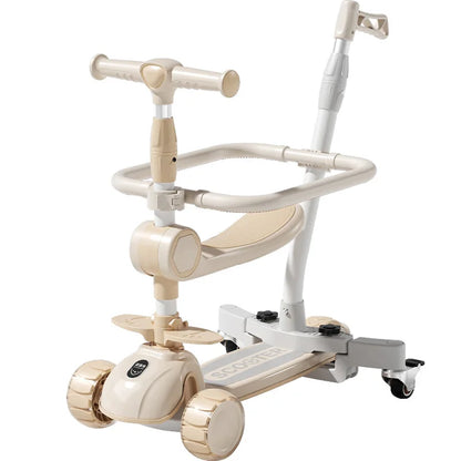 1-in-1 Kids Scooter, Foldable Ride-On Tricycle for Toddlers Ideal for developing children’s sense of balance