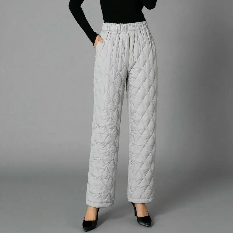 2025Women Winter Down Cotton Pants Large Size Thicked Thermal Quilted Cotton Trousers Middle Aged Elderly Mama Warm Pants M-3XL