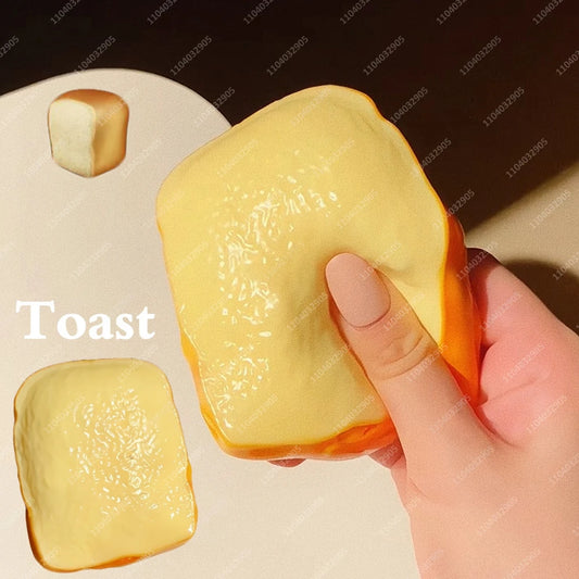 Food-Shaped Crunchy Stress Ball Blocks Filled Squishy Toys Non-Bounce Squeeze Ball ASMR Anti Stress Fidget Toys for Kids &Adults