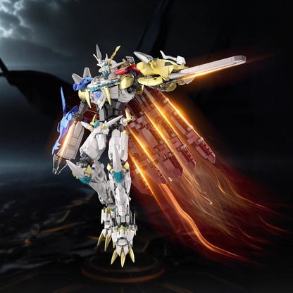 1825pcs Holy Sword Mecha Building Kit Transformable Robot Model with Stand Small Particle Assembly Toy for Adults Teens