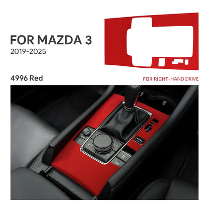 For Mazda 3 Axela 2019 2020 2021 2022 2023 2024 2025 Central Console Gear Shift Panel Top Suede Sticker Car Interior Trim