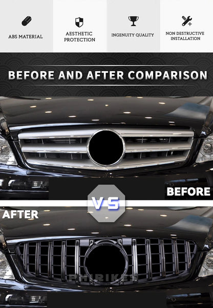 Front Bumper Grille For Mercedes Benz C W204 Sport Racing Grill AMG GT 2007 2008 2009 2010 2011 2012 2013 2014 Facelift