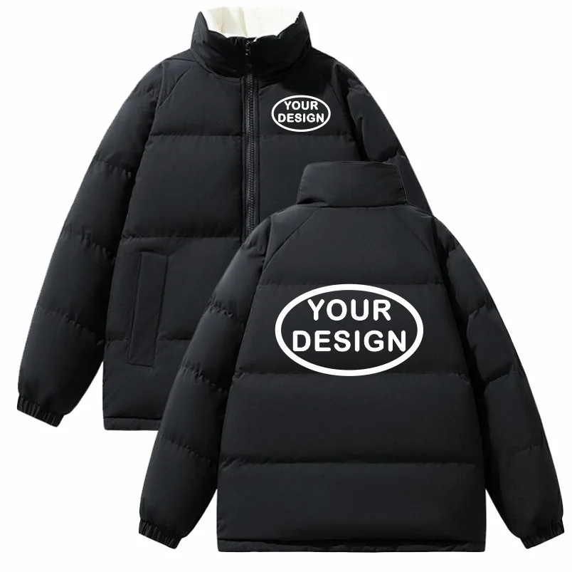 New Men's Parker Coat Logo Customized Printed Warm Casual Jacket Thickened Winter Coat Down Jacket Solid Color Fashion Jacket