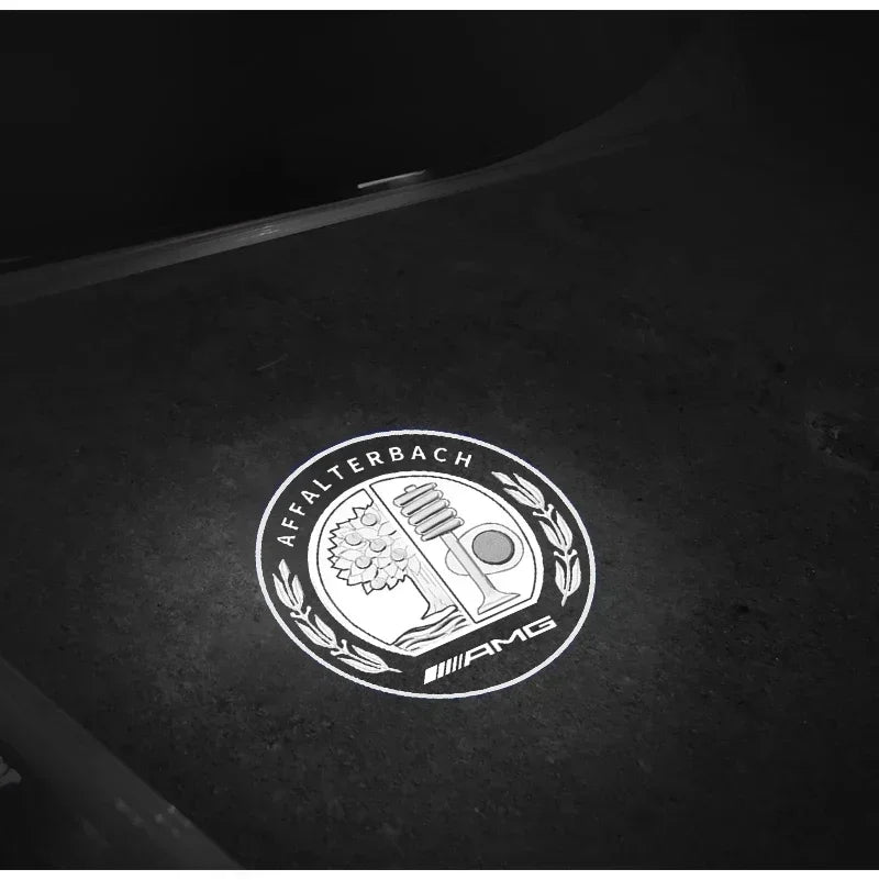 QQ 2pcs Car door welcome light logo Emblem Mercedes Benz AMG A C E GLC GLA GLE GLB Class W177 W205 W212 W213 X253 X156 W166 X247