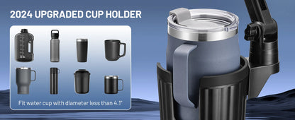 Magnetic Cup Holder Phone Mount, Compatible with MagSafe, 4.1" Base Adjustable Height Car Cup Holder Secure Fit for Car or SUV